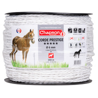 Lina do pastucha elektrycznego dla koni PRESTIGE 200m fi6mm white/red