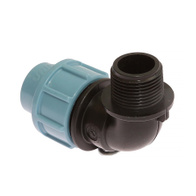 Łącznik kątowy kolanko rury PE 20 mm z wyjściem GZ 3/4 cala