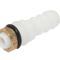 Króciec - łącznik wejściowy węża fi 10 zasobnikiem