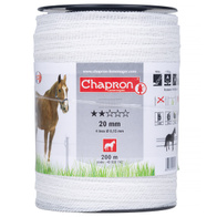 Taśma biała do pastucha dla koni 20 mm rolka 200 m ECON