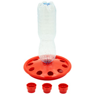 Poidło z mocowaniem butelkowym dla piskląt i przepiórek z otworami