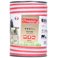 Taśma do pastuchów elektrycznych 12,5 mm rolka  200 m - biało-czerwona