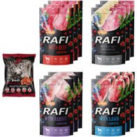 Mokra karma dla psa RAFI saszetki 12 x 500 g + gratis