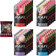 Mokra karma dla psa RAFI saszetki 20 x 500 g + gratis