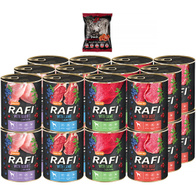 Mokra karma dla psa RAFI mix smaków 24 x 800 g + gratis