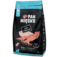 Sucha karma dla psa Pan Mięsko indyk z kalmarami M 3 kg Szczeniak