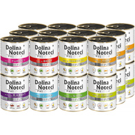 Mokra karma dla psa Dolina Noteci Premium mix smaków zestaw bez ryb w puszkach  24 x 800 g