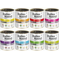 Mokra karma dla psa Dolina Noteci Premium mix smaków bez ryb zestaw w puszkach  8 x 800 g