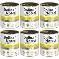 Mokra karma dla psa Dolina Noteci Premium kurczak zestaw w puszkach 6 x 800 g