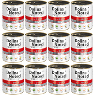 Mokra karma dla psa Dolina Noteci Premium wołowina zestaw w puszkach 12 x 800 g