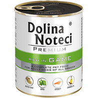 Mokra karma dla psa Dolina Noteci Premium dziczyzna zestaw w puszkach 12 x 800 g
