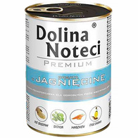 Mokra karma dla psa Dolina Noteci z jagnięciną zestaw w puszkach 6 x 400 g