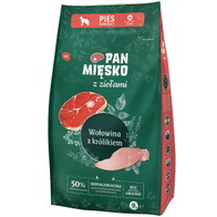 Sucha karma dla psa Pan Mięsko z Ziołami wołowina z królikiem hipoalergiczna M 9 kg dorosłe psy