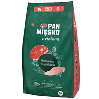 Sucha karma dla psa Pan Mięsko z Ziołami wołowina z królikiem hipoalergiczna M 20 kg dorosłe psy