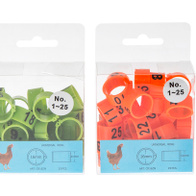 Obrączki dla drobiu kur numerowane 25 szt 16 mm