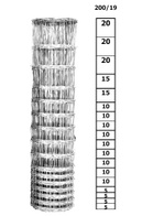 Siatka leśna 200/19/15 ocynkowana- drut 2,1x 1,7mm