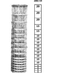 Siatka leśna 200/19/15 ocynkowana- drut 2,1x 1,7mm