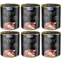 Mokra karma dla psa Piper z dorszem 800 g zestaw w puszkach 6 x 800 g