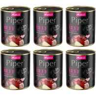 Mokra karma dla psa Piper z żołądkami wołowymi i burakiem zestaw w puszkach 6 x 800 g