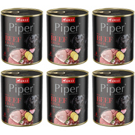 Mokra karma dla psa Piper z wątróbką wołową i ziemniakami w puszkach 6 x 800 g