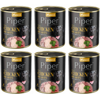 Mokra karma dla psa Piper z sercami z kurczaka i szpinakiem w puszkach 6 x 800 g