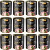 Mokra karma dla psa Piper z sercami z kurczaka i szpinakiem w puszkach 12 x 800 g