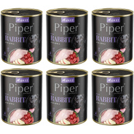 Mokra karma dla psa Piper z królikiem zestaw w puszkach 6 x 800 g