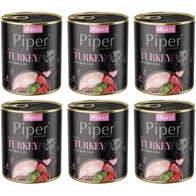 Mokra karma dla psa Piper z indykiem i brokułem zestaw w puszkach 6 x 800 g
