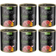 Mokra karma dla psa Piper z dziczyzną i dynią zestaw w puszkach 6 x 800 g