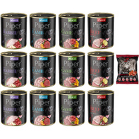 Mokra karma dla psa Piper mix smaków bez drobiu 12 x 800 g + gratis