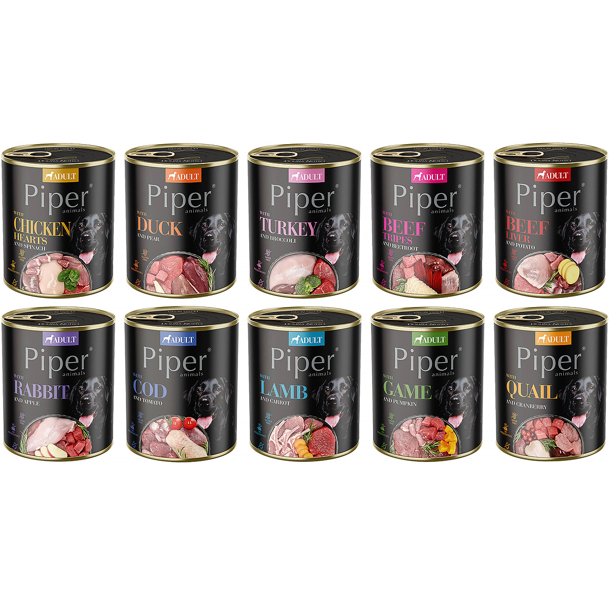 Mokra karma dla psa Piper mix smaków zestaw 10 x 800 g 