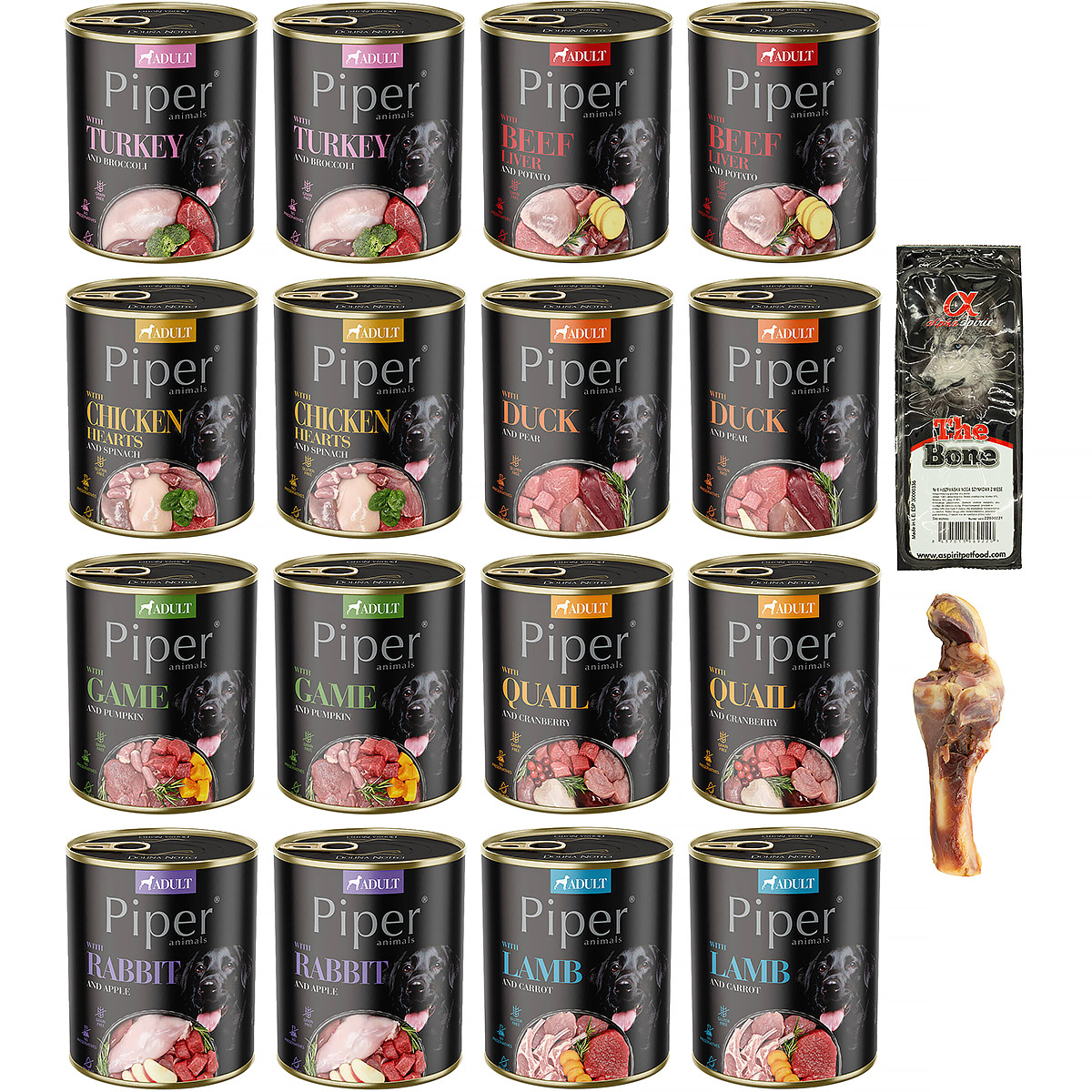 Mokra karma dla psa Piper mix smaków zestaw 16 x 800 g + gratis