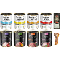 Mokra karma dla psa Dolina Noteci Piper mix smaków zestaw 24 x 800 + gratis