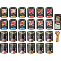 Mokra karma dla psa Piper Rafi mix smaków zestaw 24 x 800 + gratis